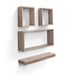 Floating Shelves 17.72" Wall Mounted Wood Shelves For Bathroom, Bedroom, Living Room, Kitchen, Hanging Shelf For Books/Storage/Decor With Invisible Brackets, Maple_maomaolike.com
