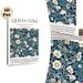 Quran Verse (7:156) Floral Painting Poster, Rich Dark Blue Vintage Floral Pattern Poster, Inspirational Religious Verse Decor Suitable For Home_maomaolike.com