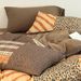 Geometric Leopard Print Plaid All-cotton Crinkled Gauze Bedding Four-piece Set, Available In Bed And Fitted Sheet_maomaolike.com
