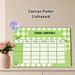 School Timetable Painting Poster, Fresh Green Gingham Style Poster, Decorative Class Schedule Layout With Floral And Backpack Details, Assists In_maomaolike.com