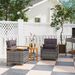 Outdoor Bistro Set Wicker Patio Furniture With Cushions For Porch, Backyard, Garden, Gray_maomaolike.com
