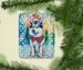Siberian Husky Christmas Porcelain Ornament Christmas Tree Hanging Decorations For Home Christmas Holiday, Rectangle, Gift, Multicolor_maomaolike.com