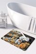 Bichon Frise Fall Kitchen Pumpkins Memory Foam Kitchen Mat Machine Washable Anti-Fatigue Mat Cushion Comfort Bath Mat Or Kitchen Rug_maomaolike.com