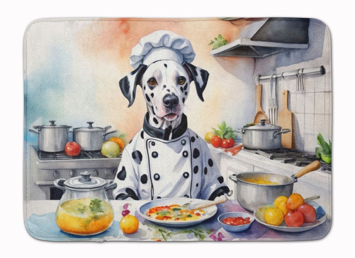 Dalmatian The Chef Memory Foam Kitchen Mat Machine Washable Anti-Fatigue Mat Cushion Comfort Bath Mat Or Kitchen Rug_maomaolike.com