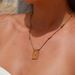 Fashionable Simple Colored Heart Tarot Card Pendant Necklace, Women's Collarbone Chain, Gold-plated And Color Preserving_maomaolike.com