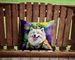 Samoyed King Of Mardi Gras Throw Pillow Machine Washable, Indoor Outdoor Decorative Pillow For Couch, Bed Or Patio, 14Hx14W_maomaolike.com