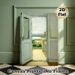 Lakeside Landscape Through Doorway Painting Poster, Soft-toned Impressionist-style Poster, Serene Outdoor Scenery View, Brings Tranquil Ambiance For_maomaolike.com