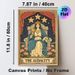 Tarot-style Queen Painting Poster, Vintage Tarot-inspired Poster, Elegant Design With Crowned Queen, Chalice, Lotus Flowers & Starry Backdrop, Ideal_maomaolike.com