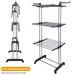 Clothes Drying Rack Rolling Collapsible Laundry Dryer Hanger Stand Rail Shelve Wardrobe Clothing Drying Racks W/ Dual Side Wings_maomaolike.com