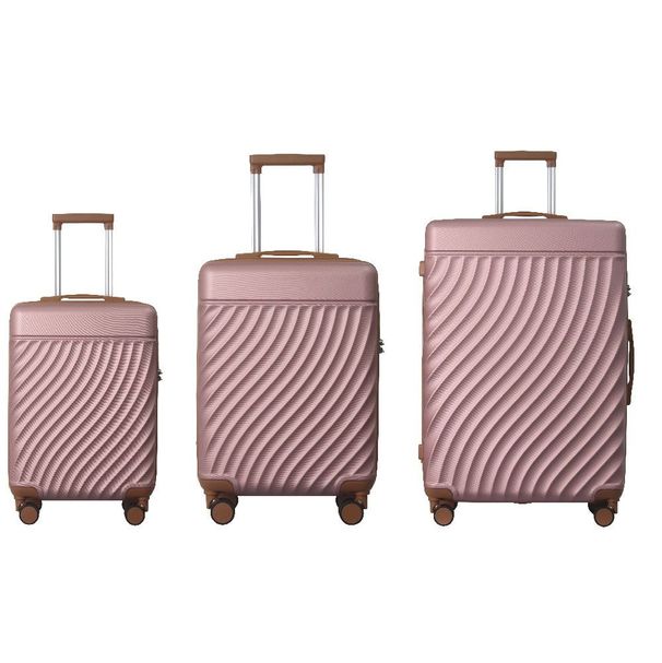 Luggage Sets ABS Hardshell 3pcs Luggage, Lightweight Durable Suitcase Sets Spinner Wheels Suitcase With TSA Lock 20''24''28'' Available(Rose Gold )_maomaolike.com