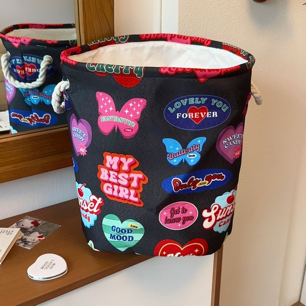 Original Retro Heart-shaped Large-capacity Foldable Storage Basket Home Use, Suitable For Storing Clothes, Toys, And Miscellaneous_maomaolike.com