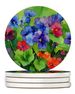 Illinois Violet In Watercolor Large Sandstone Coasters Pack Of 4 Absorbent Round Coasters Decor Gifts For Men Or Women, 4 In, Multicolor_maomaolike.com