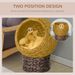 PawHut Handwoven Elevated Cat Bed With Soft Cushion & Cat Egg Chair Shape, Cat Basket Bed Kitty House With Stand, Raised Wicker Cat Bed For Indoor Cats, 23.5" H, Gray_maomaolike.com