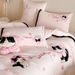 Girlish Heart Autumn Winter Thickened Milk Velvet Four-Piece Set Cute Cat Embroidery Duvet Cover 1.8m Ultra Soft Bedding_maomaolike.com