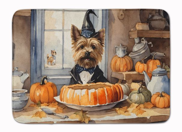Cairn Terrier Fall Kitchen Pumpkins Memory Foam Kitchen Mat Machine Washable Anti-Fatigue Mat Cushion Comfort Bath Mat Or Kitchen Rug_maomaolike.com
