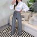 Women's Clothing summer new temperament slim fitting puff sleeve top design drawstring suit pants suit for women_maomaolike.com