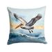 Pelican Soaring Throw Pillow Machine Washable, Indoor Outdoor Decorative Pillow For Couch, Bed Or Patio, 18Hx18W_maomaolike.com