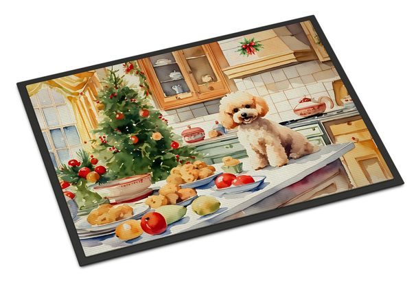 Poodle Christmas Cookies Doormat Front Door Mat Indoor Outdoor Rugs For Entryway, Non Slip Washable Low Pile, 24H X 36W_maomaolike.com