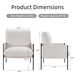 Modern Accent Chair, Comfy Chair With Removable Cushion, Vanity Chair With Wood Armrests For Living Room, Bedroom, White_maomaolike.com
