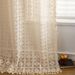 Retro High-End Curtains Light-Filtering Privacy Sheer Living Room Bay Window Cream Linen Pastoral Style_maomaolike.com