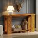 Farmhouse Console Table, 63" Narrow Entryway Table With Thickened Tabletop_maomaolike.com