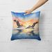 Pelicans Flying Throw Pillow Machine Washable, Indoor Outdoor Decorative Pillow For Couch, Bed Or Patio, 18Hx18W_maomaolike.com