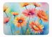Gerbera Daisies In Watercolor Memory Foam Kitchen Mat Machine Washable Anti-Fatigue Mat Cushion Comfort Bath Mat Or Kitchen Rug_maomaolike.com