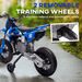 12V Kids Electric Motorcycle W/ Twist Grip Throttle, Training Wheels, Rear Suspension & Music, Blue_maomaolike.com