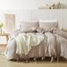 Home Textile Solid Color Washed Cotton Strap Quilt Cover Three Piece Set_maomaolike.com