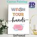 Hand Washing Reminder Painting Poster, Pastel Typographic & Soap Graphic Poster, Gentle Hygiene Reminder Suitable For Bathroom_maomaolike.com