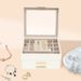 Two-Layer Drawer Flocked Multi-Layer Large Capacity Jewelry Transparent Skylight Earrings Necklace Storage_maomaolike.com