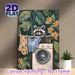 Tropical Raccoon Laundry Painting Poster, Whimsical Vivid Jungle Scene Poster, Charming Playful Decor Ideal For Laundry Room, Cozy Living Area_maomaolike.com