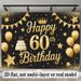 60th Birthday Banner - 2D Flat Polyester Party Backdrop, Wall Hanging Photo Props, Birthday Party Decor_maomaolike.com
