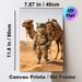 Desert Explorer Cat With Camel Painting Poster, Whimsical Realistic Desert Scene Poster, Unique Anthropomorphic Artwork Ideal For Home And Office_maomaolike.com