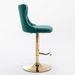 Golden Swivel Velvet Barstools Adjusatble Seat Height From 25-33 Inch Green,Set Of 2_maomaolike.com