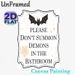 Occult Humor Painting Poster, Whimsical Gothic Bat & Text Poster, Playful "Please Don't Summon Demons In The Bathroom" Design, Ideal For Bathroom Wall_maomaolike.com