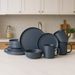 12-Piece Stoneware Dinnerware Sets With Mugs | Microwave & Dishwasher Safe | Non-Toxic Dinner Plates Bowls Set | Stackable Matte Glaze Kitchenware For 3_maomaolike.com