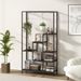 6-Tier Tall Plant Stand 71 Inch Metal Indoor Plant Shelf With 10 Hanging Hooks_maomaolike.com