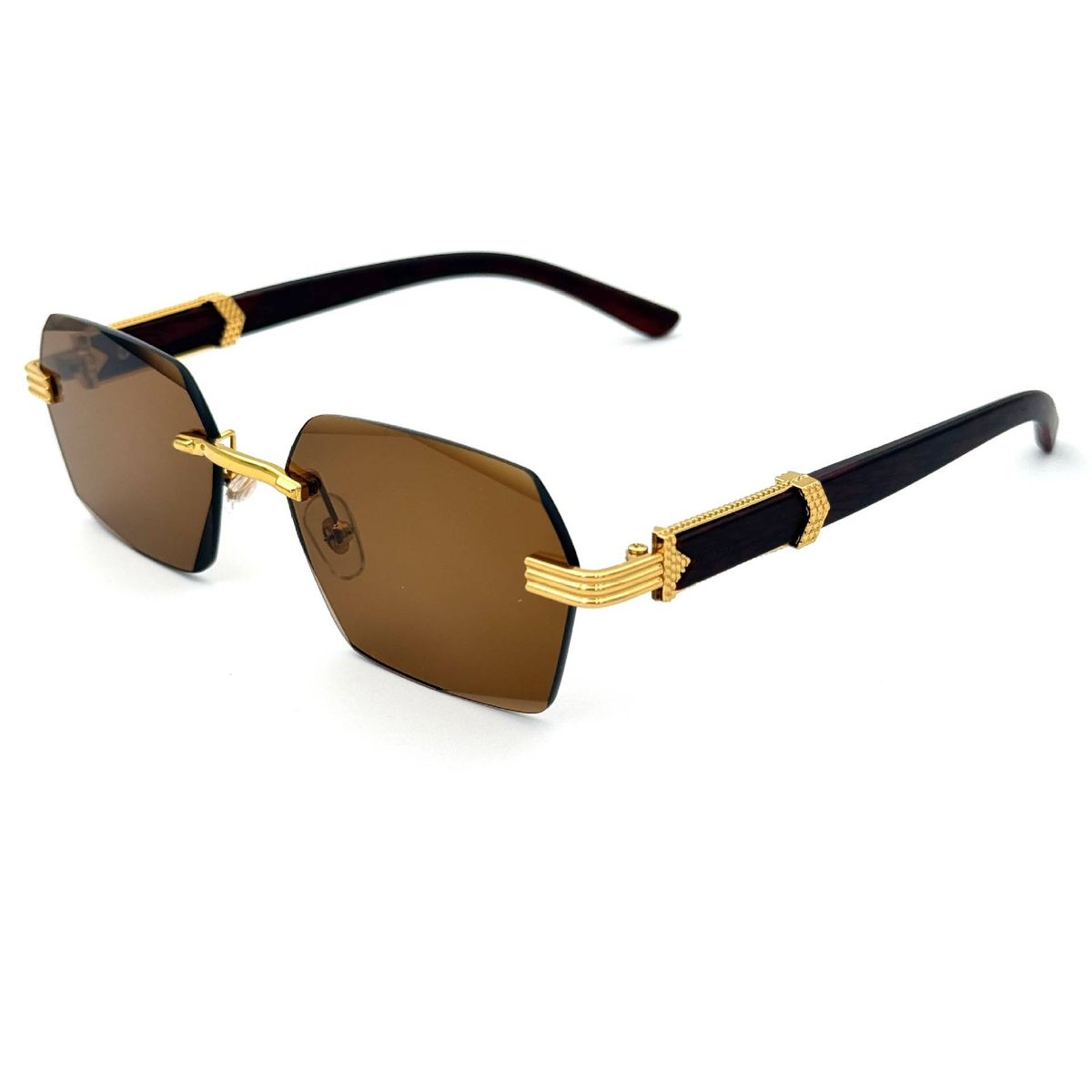 Unisex Square glasses Rimless cut edge sunglasses Women's fashion glasses gradual color sunscreen sunglasses_maomaolike.com