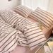 Wholesale INS Vintage Skin-Friendly Four-Piece Nordic Style Soft Striped Washed Cotton 4-Piece Bedding Set_maomaolike.com