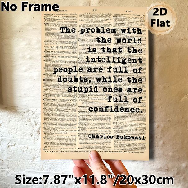 Charles Bukowski Quote Painting Poster, Vintage Newspaper-style Typographic Text Poster, Thought-provoking Literary Quote Decor For Home Office_maomaolike.com
