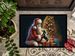 Dachshund And Santa Claus Doormat Front Door Mat Indoor Outdoor Rugs For Entryway, Non Slip Washable Low Pile, 24H X 36W_maomaolike.com