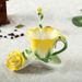 Ceramic Cup Enamel Color Fashion Rose Coffee Cup Elegant Wedding Birthday Gift Box_maomaolike.com