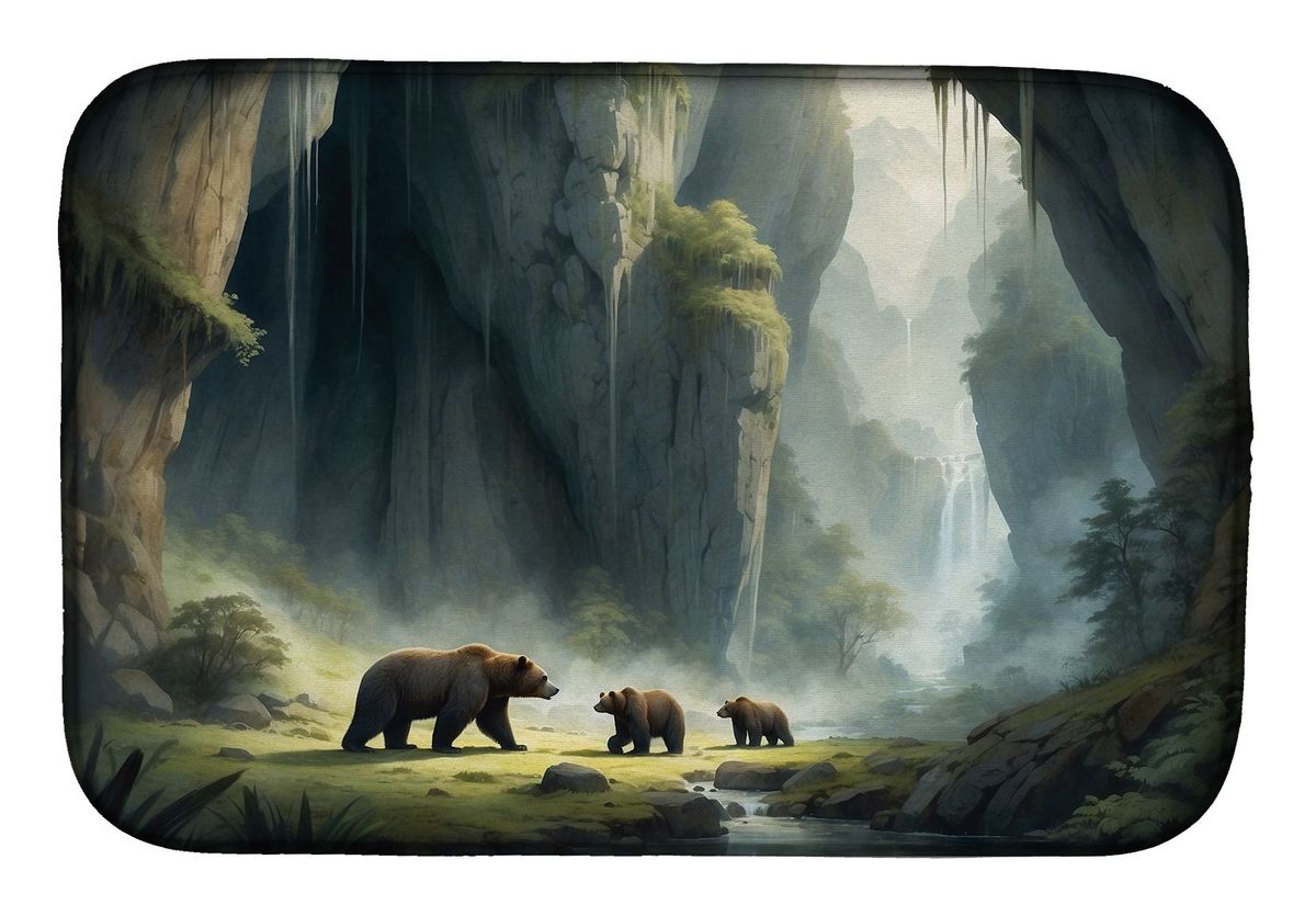 Cave Bears Dish Drying Mat Absorbent Dish Drying Mat Pad For Kitchen Counter Dish Drainer Mat For Countertop, 14 X 21", Multicolor_maomaolike.com