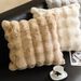 Pure Color Rabbit Fleece Sofa Living Room Pillow Thickened Sofa Cushion Back Cushion Decoration_maomaolike.com