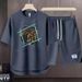 Men's Clothing 2024 Waffle Casual Summer Suit Loose Teen Short sleeved T shirt Shorts Handsome Two piece Suit_maomaolike.com