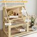 3 Tier Wooden Hamster Cage W/ Detachable Bottom, Hut, Seesaw, Exercise Wheel, Ramps, 24" X 16" X 29.5"_maomaolike.com