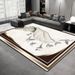 Living Room Rug, Oversized Rug, Marble Pattern With Geometric Border Bedroom Rug,Soft Thickened Washable Thickened Underlay,Bedside Rug Decorative Rug_maomaolike.com