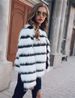 Women's Clothing Black and white color block fox fur coat winter fur coat women's round neck long sleeve fur women's tops_maomaolike.com