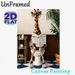 Funny Giraffe Painting Poster, Whimsical Cartoon Style Poster, Playful Bespectacled Giraffe-on-toilet Reading Newspaper Design, Brings Lighthearted_maomaolike.com
